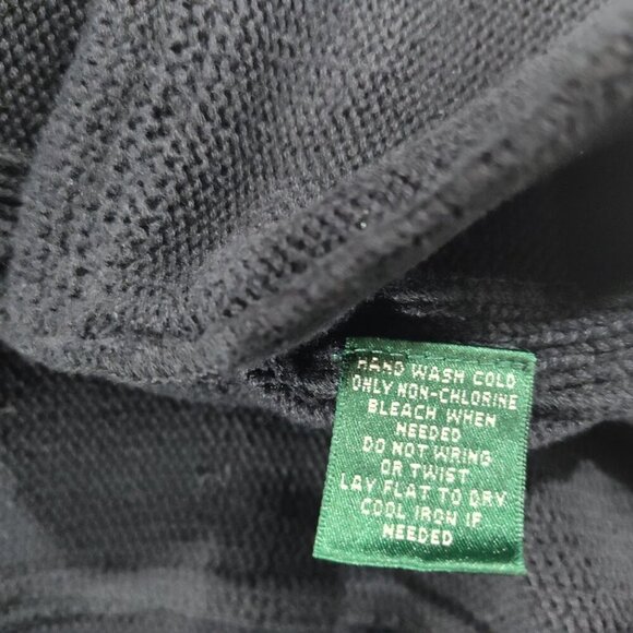 Lauren by Ralph Lauren Cardigan Sweater Blazer Navy Blue Black Collar W/ Size S - Picture 13 of 13